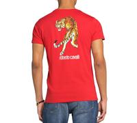 Roberto Cavalli Firenze Tiger Logo Imprimé Luxe Col Rond T-Shirt 2XL