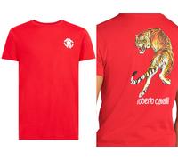 Roberto Cavalli Firenze Tigre Logo Imprimé Luxe Col Rond T-Shirt M