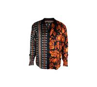 Roberto Cavalli, Homme, Chemises, Multicolore, Taille: M Flower Bondage Print Silk Shirt