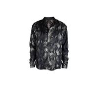 Roberto Cavalli, Homme, Chemises, Noir, Taille: M Chemise en soie à imprimé Rock Python