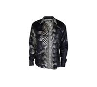 Roberto Cavalli, Homme, Chemises, Noir, Taille: S Chemise en soie à imprimé zèbre