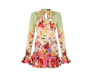 Roberto Cavalli - Miami Print Mini Dress - Femme - Robes - Multicolore - Taille: 38 FR