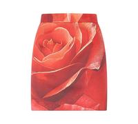 Roberto Cavalli - Mini-jupe à imprimé de roses en coton stretch - Femme - Jupes - Rouge - Taille: 36 FR