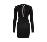 Roberto Cavalli - Mini-robe à Col Halter Ornée de Cristaux - Femme - Robes - Noir - Taille: 40 FR