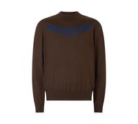 Roberto Cavalli - Pull en laine avec logo ailé - Homme - Pulls - Brun - Taille: S