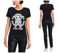Roberto Cavalli Rc Lynx-Print Monogram T-Shirt En Coton Top Lounge Iconique M