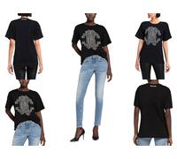 ROBERTO CAVALLI RC MONO LOGO OVERSIZE COTON T-SHIRT TOP LOUNGE ICONIQUE SHIRT S