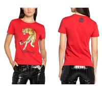 Roberto Cavalli Rc Tiger Print Logo Coton T-Shirt Top Lounge Iconique Shirt S