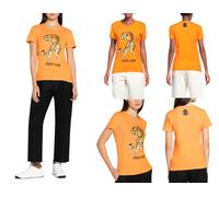 Roberto Cavalli Rc Tiger Print Logo Coton T-Shirt Top Lounge Iconique Shirt Wow