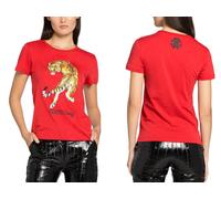 Roberto Cavalli RC Tigre Imprimé Logo Coton T-Shirt Salon Iconic Chemise M