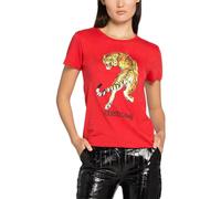 Roberto Cavalli RC Tigre Imprimé Logo T-Shirt Top Salon Emblématique XS