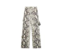 Roberto Cavalli - Rock Cargo Jeans With Python Print - Femme - Pantalons - Brun - Taille: 40 FR