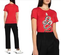 Roberto Cavalli Serpent Imprimé Monogram Coton T-Shirt Salon Emblématique Haut