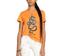 Roberto Cavalli Serpent Imprimé Monogram Coton T-Shirt Salon Emblématique HAUT