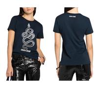 ROBERTO CAVALLI SERPENT IMPRIMÉ MONOGRAM COTON T-SHIRT TOP SALON EMBLÉMATIQUE