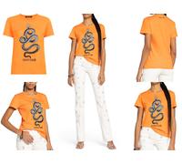 Roberto Cavalli Serpent Imprimé Monogram Coton T-Shirt Top Salon Emblématique XL