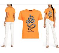 Roberto Cavalli Serpent Imprimé Monogram Coton T-Shirt Top Salon Iconic Shirt