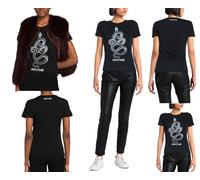 ROBERTO CAVALLI SERPENT IMPRIMÉ MONOGRAM T-SHIRT EN COTON TOP SALON EMBLÉMATIQUE