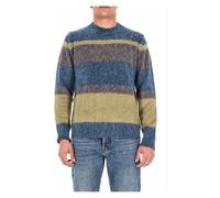 Roberto Collina - Maglia girocollo color block in cotone-alpaca - Homme - Pulls - Multicolore - Taille: XL