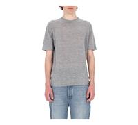 Roberto Collina - T-shirt melange in lino-cotone - Homme - Tops - Gris - Taille: S