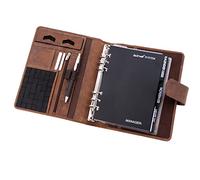 Roberto Romano 48222 Système de planification en cuir A5 avec système de gestion 1 semaine = 2 pages avec fermeture magnétique Marron 24,5 x 20 cm