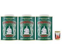 ROBERTS Borotalco Poudre fraîche Talc Bocal - 3x 500 gr Naturelle Absorbe efficacement l'humidité, rafraîchit et adoucit la peau, particulièrement adapté aux peaux sensibles + Italian Gourmet polpa