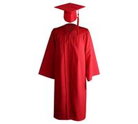Robes académiques de doctorat - Ensemble 2023 | Robes de clergé pour femmes pour juge d'église avec pompons et timbre de l'année, Costume rouge ; taille 51, I