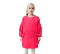 Robes Clips Femme avec Poche pour Enfants, Tabliers de Peinture d'artiste, Blouse à Manches Longues S Shirt Fille 92, Rose, 8-12 ans