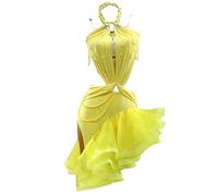 Robes De Compétition De Danse Latine pour Femmes Vêtements De Danse De Salon sans Manches Costumes De Danse Salsa Cha-Cha Jupe De Tango À Franges Superposées Performance,B,L
