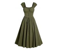 Robes de corset médiévales pour femmes - Robes de bal gothiques à lacets en dentelle - Manches à capuche - Robes maxi vintage - Robes irlandaises féeriques pour femmes - Robes paysannes - Chemises