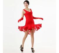 Robes de Danse Latine Sans Manches Tenues Salsa Tango Jupes Cha Cha | élastique Respirant Doux Lisse Classique Bretelles Soie Col en V Spectacle Entraînement Professionnel