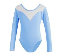 Robes de danse pour filles, tenues de spectacle, tutu à manches courtes, justaucorps, costume pour la pratique du ballet, du jazz, du récital, de 1 à 14 ans, vêtements de printemps (Blue, 11-12 Years)