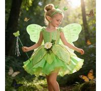 Robes de fée Tinkerbell pour filles, costume d'été pour enfants, vêtements de princesse fée des fleurs, tenue de fête de noël M Set