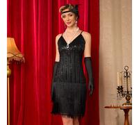Robes de femme style flapper des années 1920, robes style Great Gatsby avec sequins et franges, robe de cocktail pour les années folles, robe pour les soirées Harlem Nights, mariage, printemps, fête e