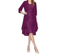 Robes De Mariage Grande Taille Robe De Soiree Mousseline Manches Longues Cocktail Dress Femmes Chic Et Glamour Dentelle Dresses Cardigan Ensemble 2pcs Chic Elegante Robe Imprimé