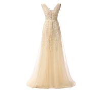 Robes de mariée Grande Taille, col en V, sans Manches, Longue, en Dentelle Scintillante, Robe de soirée Formelle