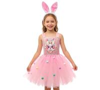 Robes De Pâques Pour - 2-12 Ans | Robes Filles Tulle Kids Robe À Manches Longues Lanternes Manches | Costume Festif Tenue Réglable | Robe De Lapin Fille - Pour La Photographie De Jeu De Rôle E