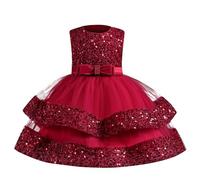 Robes de Soirée Enfant Robe Petite Fille Fleur Jupe sans Manches Col en V Bowknot Robes Mariage Anniversaire Cake Smash Robe de Soirée Princesse Fête Dress d'anniversaire Ceremonie Mariage Fête