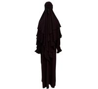 Robes décontractées pour femme, robe de prière musulmane, vêtement du Ramadan, Abaya Islam, Jilbeb, ensemble de 2 pièces, écharpe Khimar superposée, hijab et robe longue, robes maxi pour femme, marron