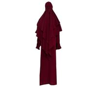 Robes décontractées pour femme, robe de prière musulmane, vêtement du Ramadan, Abaya Islam, Jilbeb, ensemble de 2 pièces, écharpe Khimar superposée, hijab et robe longue, robes maxi pour femme