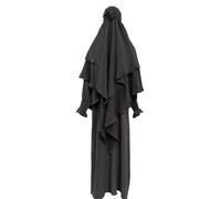 Robes décontractées pour femme, robe de prière musulmane, vêtement du Ramadan, Abaya Islam, Jilbeb, ensemble de 2 pièces, écharpe Khimar superposée, hijab et robe longue, robes maxi pour femme, gris