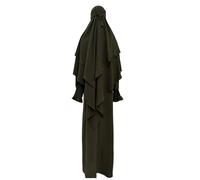 Robes décontractées pour femme, robe de prière musulmane, vêtement du Ramadan, Abaya Islam, Jilbeb, ensemble de 2 pièces, écharpe Khimar superposée, hijab et robe longue, robes maxi pour femme, ag, L