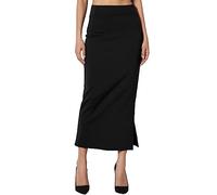 Robes décontractées pour femmes, taille S à 3X, fente latérale, taille haute, mi-mollet, jupe crayon longue, robe d'invitée de mariage, Noir , L