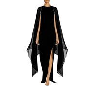Robes d'été 2025 pour femmes, robe longue évasée, taille fine, unie, fendue, irrégulière, robe longue évasée, robe de vin uni, robes d'invitées de mariage pour femmes, Noir , XL