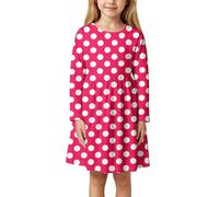Robes d'été décontractées à manches longues pour filles, imprimé floral et pois, pour tout-petits de 3 à 11 ans, tenue élégante et mignonne pour l'école, les jeux en plein air, au quotidien/A