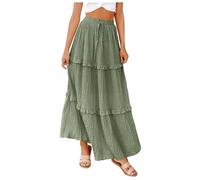 Robes d'été longues pour femmes, robes de cocktail élégantes taille haute pour invitées de mariage, robe trapèze évasée mi-longue 2025, Vert, XL