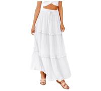 Robes d'été longues pour femmes, robes de cocktail élégantes taille haute pour invitées de mariage, robe trapèze évasée mi-longue 2025, blanc, XXL