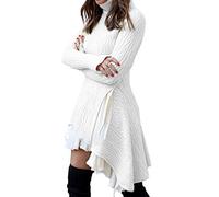 Robes d'été longues vêtements coton ligne A Street robe en tricot femme motif torsadé, Blanc., L