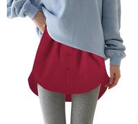Robes d'été pour femmes 2025 - Extension de chemise réglable - Amovible - Demi-longueur avec robe noire pour femme, bordeaux, XL