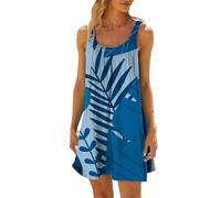 Robes d'été pour femmes 2025 - Robe de plage bikini - Cache-maillot décontracté - Robe d'été courte - Robe noire pour femme, bleu marine, XL